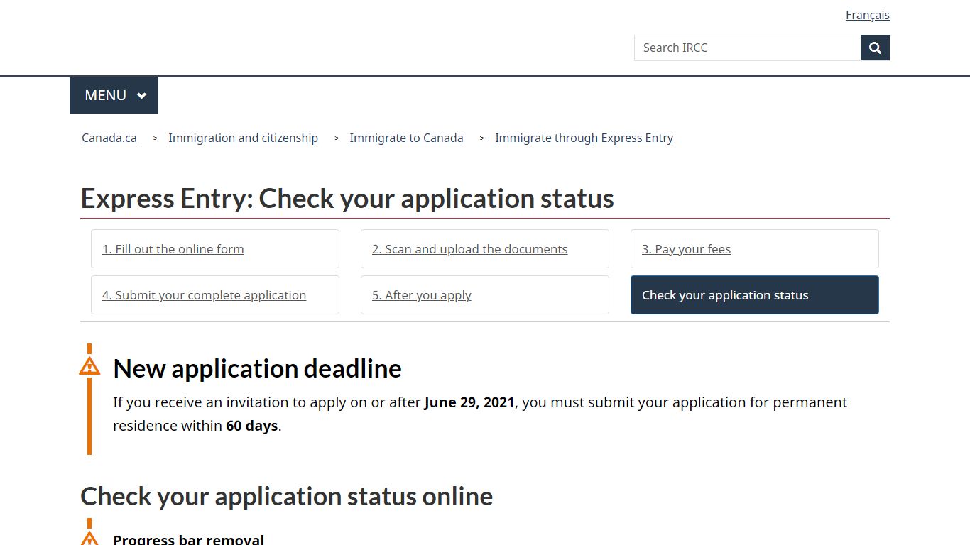 Express Entry: Check your application status - Canada.ca